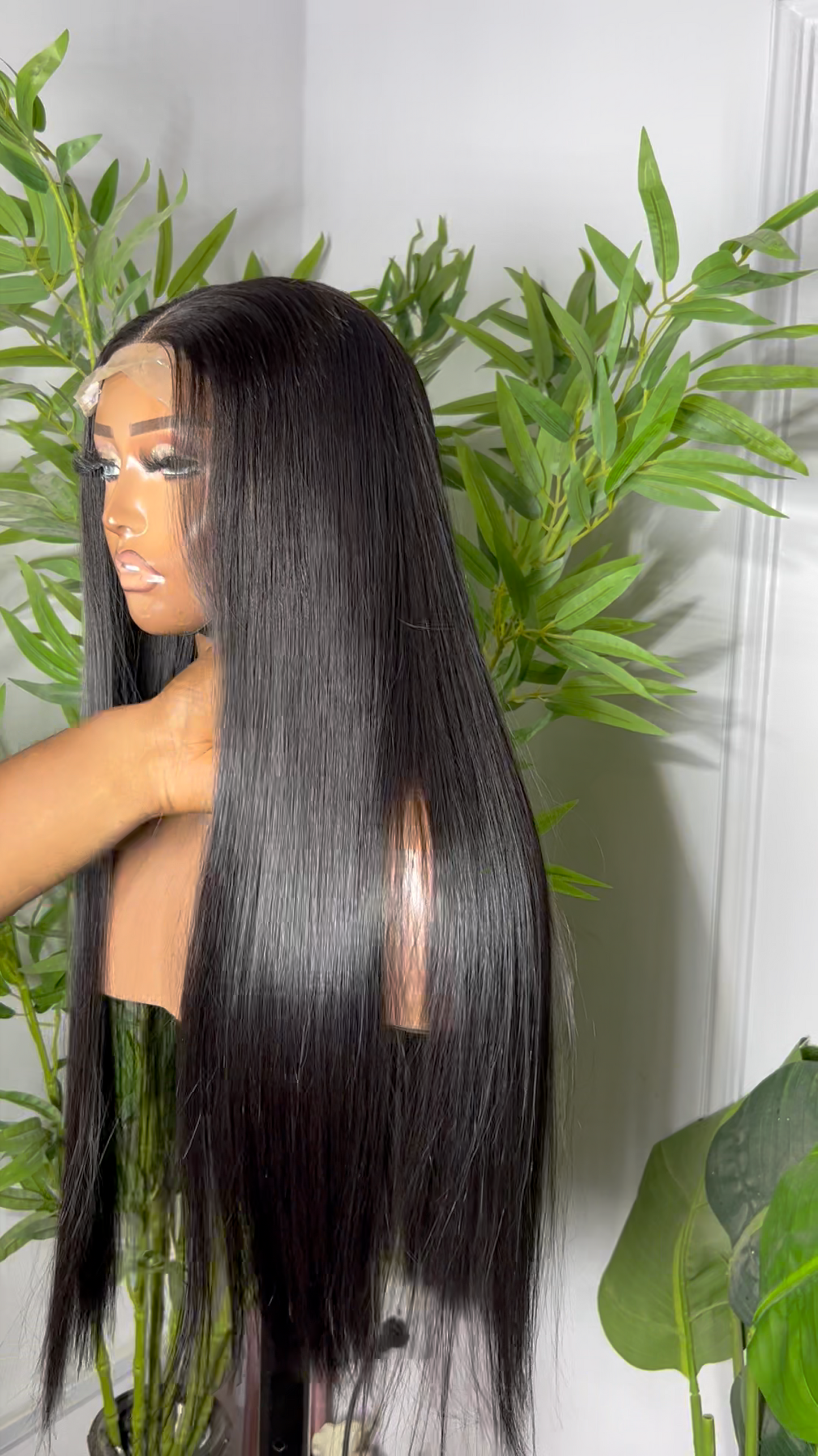 Raven Cascade Straight Human Hair Glueless Wig