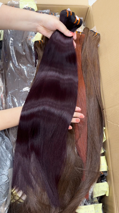 Dark burgundy weft